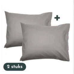 Zavelo Kussenslopen - Hotelkwaliteit - Set Van 2 Stuks - Licht Grijs - 60x70c...