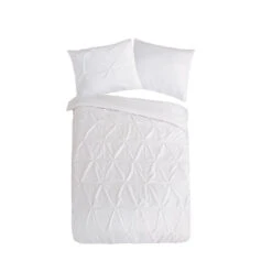 Pure Dekbedovertrek "luxe Stiksel Plooien" - Wit - (140x200/220 Cm) - Microfiber