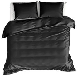 Moodit Dekbedovertrek Basil Black - Hotelmaat - 260 X 240 Cm - Katoen