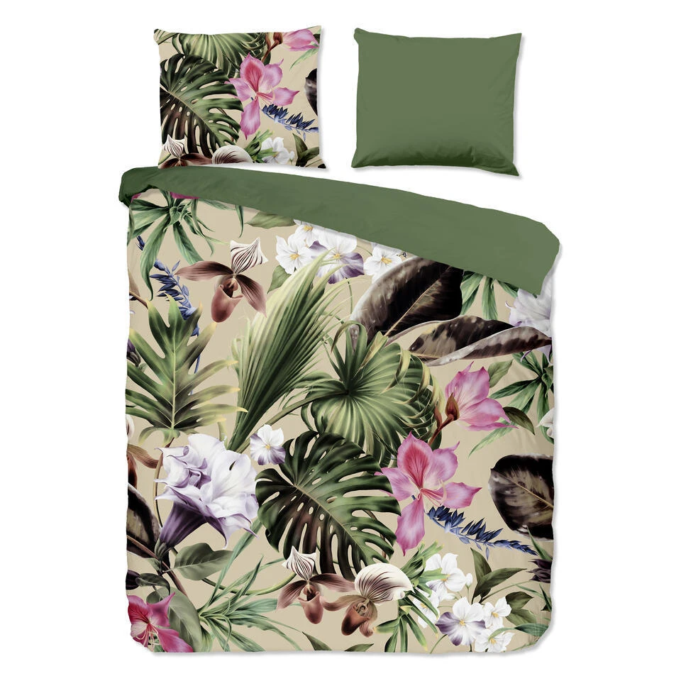 Good Morning Dekbedovertrek "bladeren" - Groen - (200x200/220 Cm) - Katoen 3 Good Morning Dekbedovertrek "bladeren" - Groen - (200x200/220 Cm) - Katoen