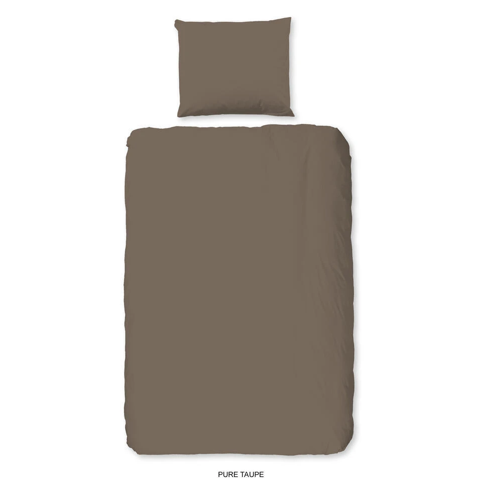 Pure Dekbedovertrek "uni Dessin" - Taupe - (140x200/220 Cm) - Microfiber 3 Pure Dekbedovertrek "uni Dessin" - Taupe - (140x200/220 Cm) - Microfiber