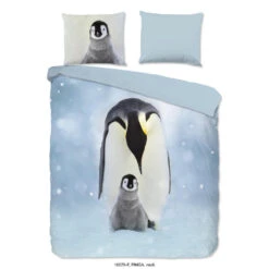 Good Morning Pinguïns Flanel Debedovertrek Multi-Lits-jumeaux (270 X 200/220 Cm)
