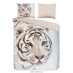 Good Morning Witte Tijger Flanel Debedovertrek Off-white-Lits-jumeaux (270 X...