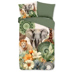 HIP Collectie Sagadar Dekbedovertrek Groen-1-persoons (140 X 200/220 Cm)