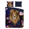 Pure Dekbedovertrek "leeuw Met Bloemen" - Multi - (200x200/220 Cm) - Microfiber