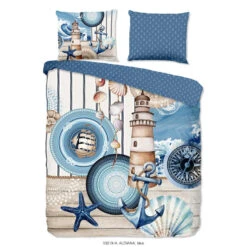 HIP Collectie Vuurtoren Dekbedovertrek Blauw-Lits-jumeaux (240 X 200/220 Cm)