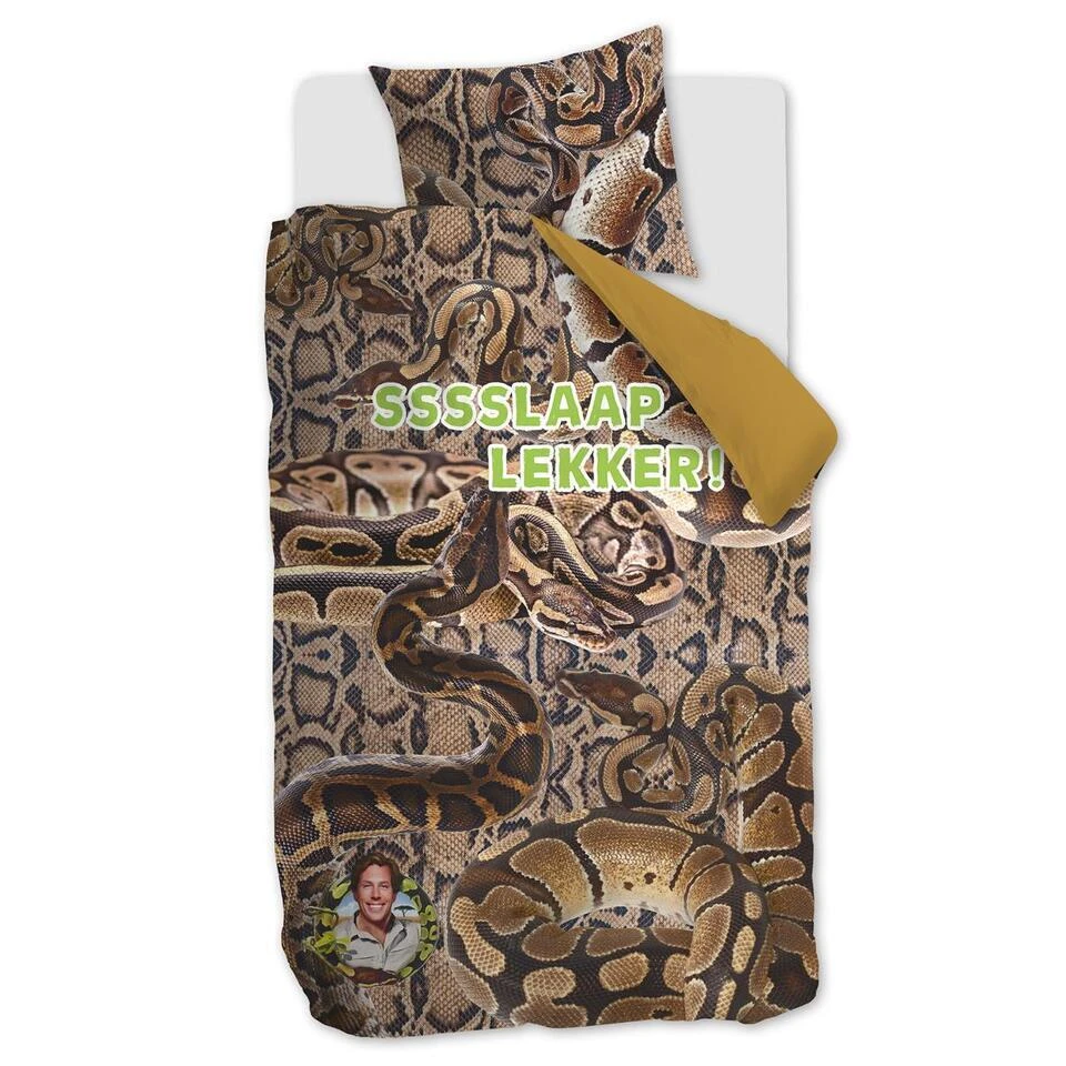 FREEK VONK Ssslaap Lekker Dekbedovertrek - 140x200 - Bruin 3 FREEK VONK Ssslaap Lekker Dekbedovertrek - 140x200 - Bruin