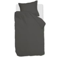 Ambiante Satin Uni Dekbedovertrek - 140x200/220 - Donker Grijs