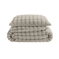 Dekbedovertrek 200x220 – Pompom Design & Warm Flanel Fleece - Beige