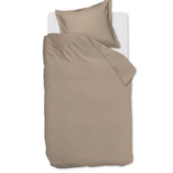 Ambiante Satin Uni Dekbedovertrek - 140x200/220 - Taupe