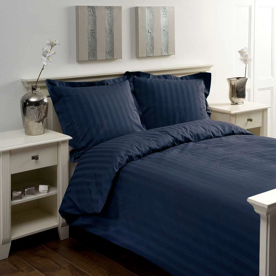 Papillon Dekbedovertrek Satijn Streep - 240x200/220 Cm - Blauw 4 Papillon Dekbedovertrek Satijn Streep - 240x200/220 Cm - Blauw - Afbeelding 2