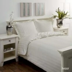 Papillon Dekbedovertrek Satijn Streep - 200x200/220 Cm - Crème -Winkel Voor Premium Beddengoed 1157282028 0101