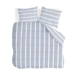 Walra - Dekbedovertrek Stripe Along - 240x220 Cm - Blauw
