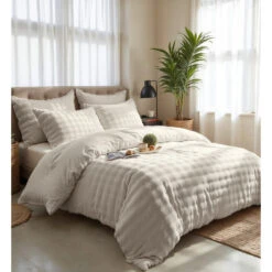 Dekbedovertrek 140x220 – Pompom Design & Warm Flanel Fleece - Beige -Winkel Voor Premium Beddengoed 11752d3416b643c3972d962a22f95fe8