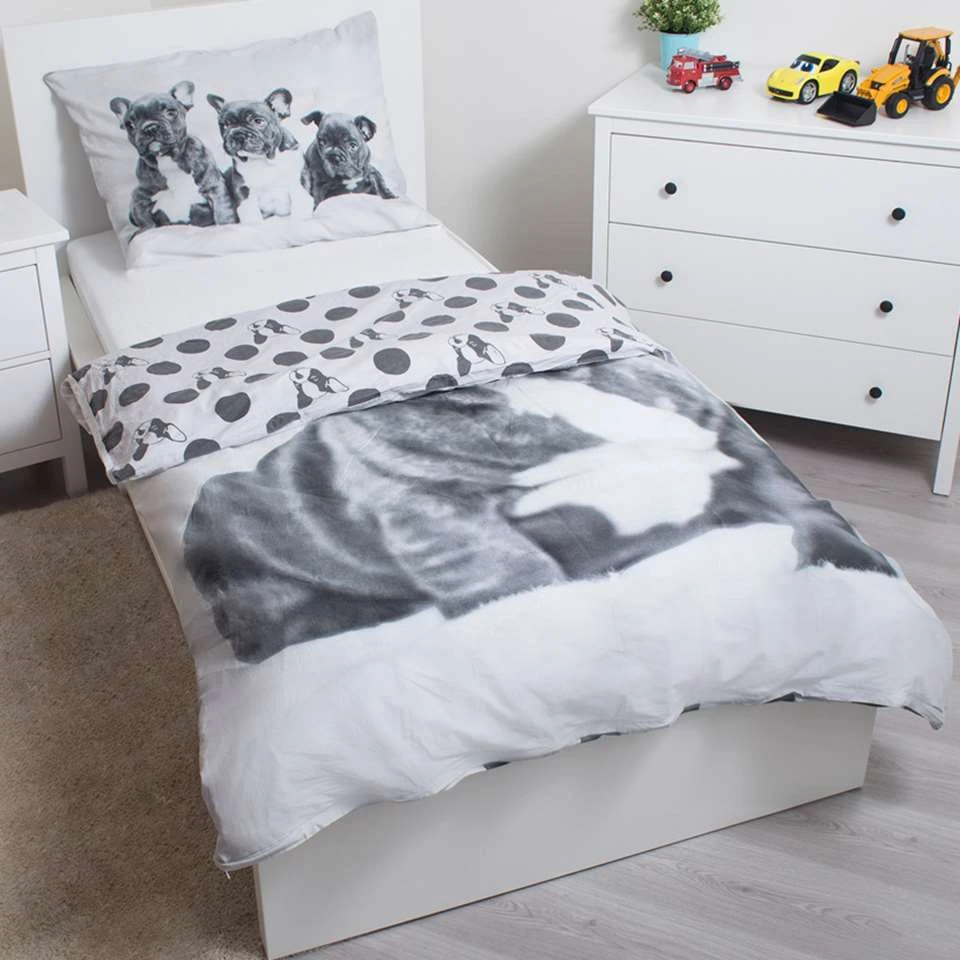 Animal Pictures Bulldog - Dekbedovertrek - Eenpersoons - 140 X 200 Cm - Multi 5 Animal Pictures Bulldog - Dekbedovertrek - Eenpersoons - 140 X 200 Cm - Multi - Afbeelding 3