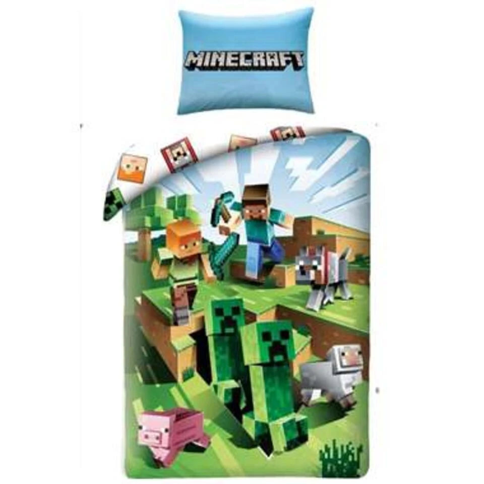 Merkloos Minecraft Outside - Dekbedovertrek-140x200cm 3 Merkloos Minecraft Outside - Dekbedovertrek-140x200cm