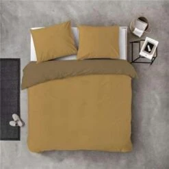 Byrklund - Dekbedovertrek Side Way - 140x220 Cm - Geel / Mosterd -Winkel Voor Premium Beddengoed 1356752270 0102