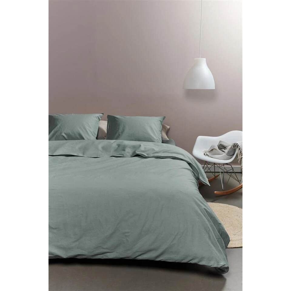 Ambiante Cotton Uni Dekbedovertrek - 260x200/220 - Groen 8 Ambiante Cotton Uni Dekbedovertrek - 260x200/220 - Groen - Afbeelding 6