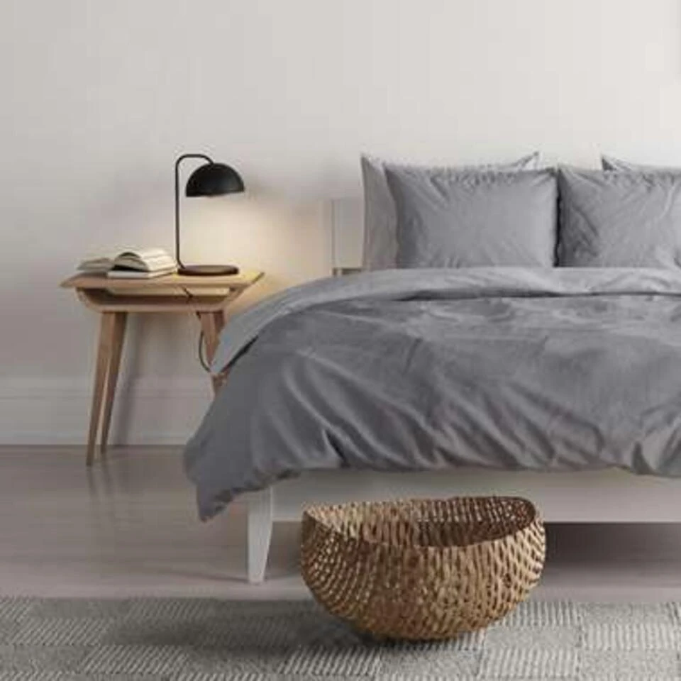 Mistral Home Dekbedovertrek 100% Gewassen Katoen Grijs 260x240 Cm 4 Mistral Home Dekbedovertrek 100% Gewassen Katoen Grijs 260x240 Cm - Afbeelding 2