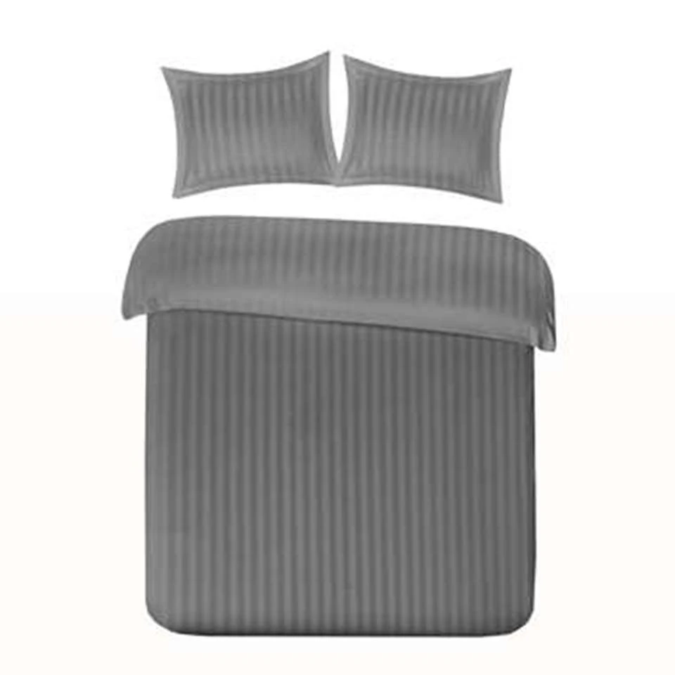Papillon Dekbedovertrek Satijn Streep - 140x200/220 Cm - Grijs 4 Papillon Dekbedovertrek Satijn Streep - 140x200/220 Cm - Grijs - Afbeelding 2