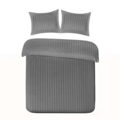 Papillon Dekbedovertrek Satijn Streep - 140x200/220 Cm - Grijs