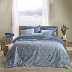 De Witte Lietaer Dekbedovertrek Henna - 260 X 240 Cm - Blauw -Winkel Voor Premium Beddengoed 1850179466 0103