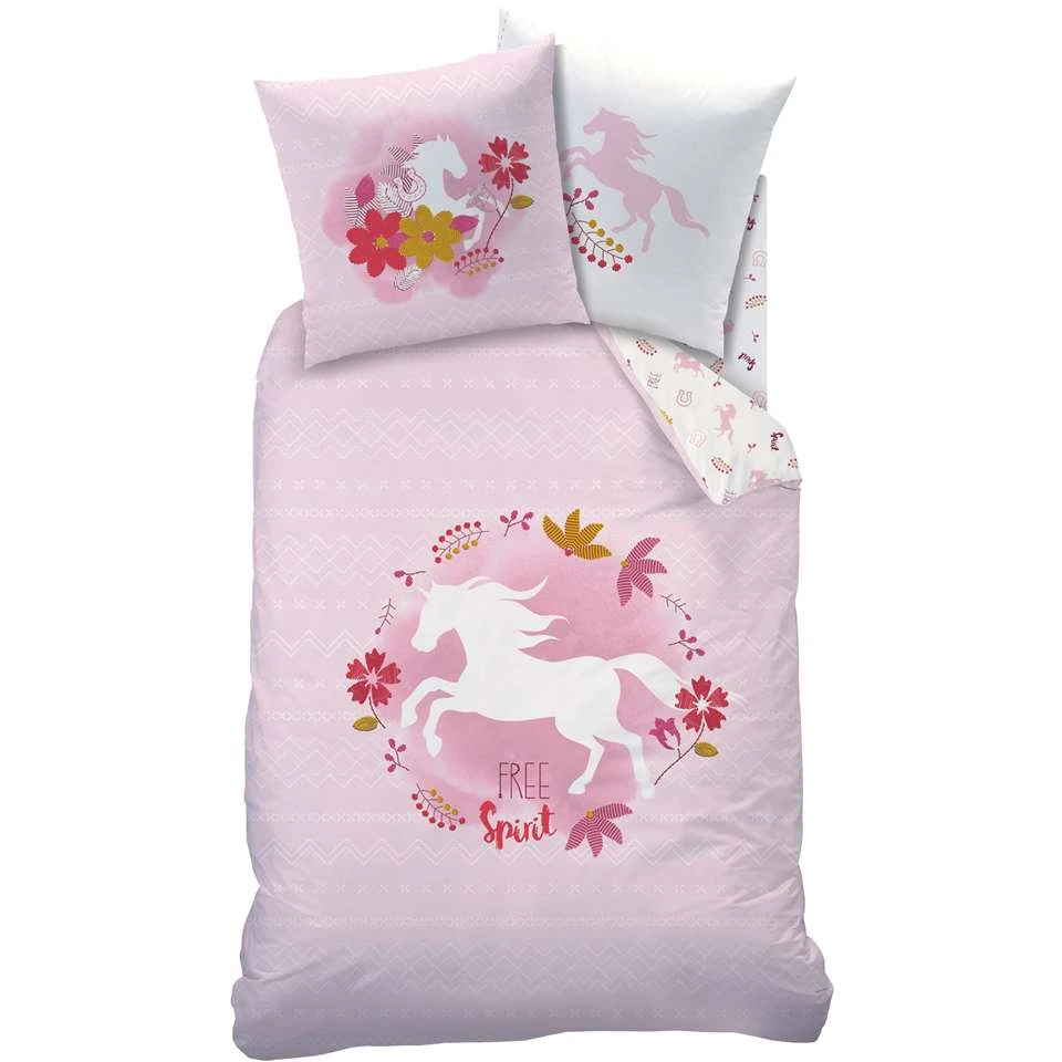 Spirit Dekbedovertrek Land - Eenpersoons - 140 X 200 Cm - Roze 3 Spirit Dekbedovertrek Land - Eenpersoons - 140 X 200 Cm - Roze