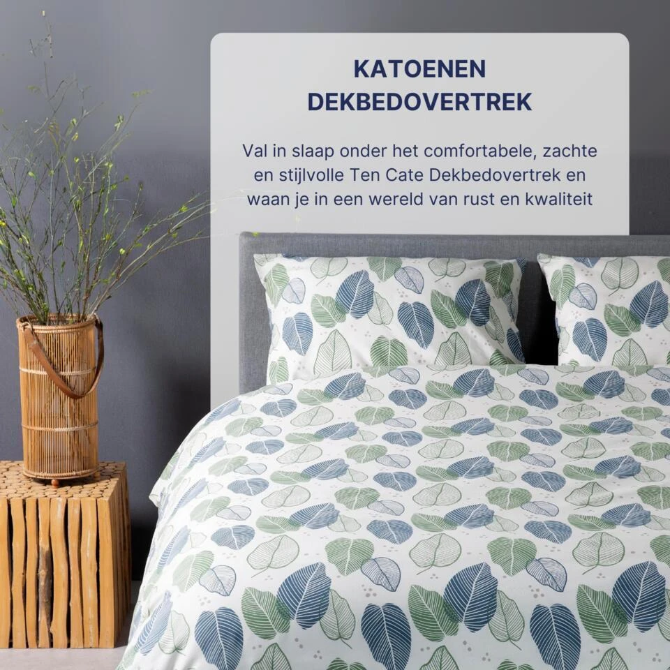 Ten Cate Katoenen Dekbedovertrek - 240x200/220 Cm - Graphic Leaves 5 Ten Cate Katoenen Dekbedovertrek - 240x200/220 Cm - Graphic Leaves - Afbeelding 3
