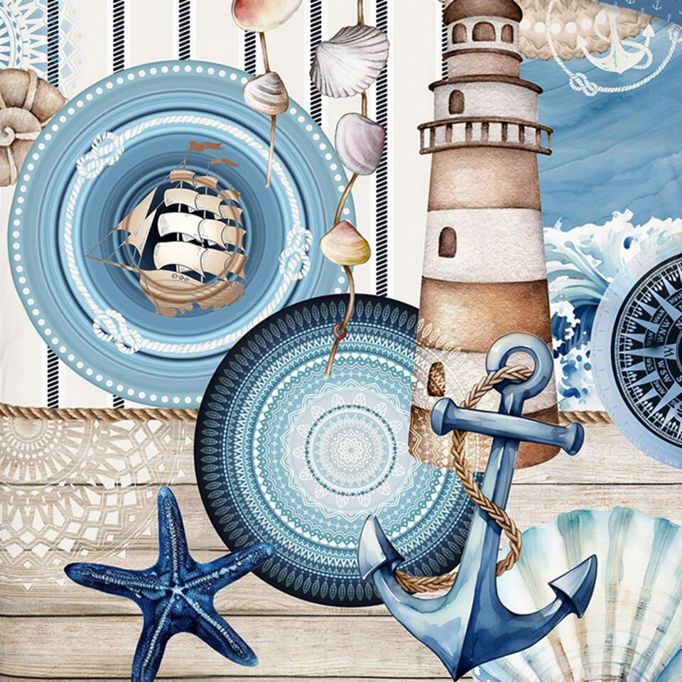 HIP Collectie Vuurtoren Dekbedovertrek Blauw-2-persoons (200 X 200/220 Cm) 5 HIP Collectie Vuurtoren Dekbedovertrek Blauw-2-persoons (200 X 200/220 Cm) - Afbeelding 3