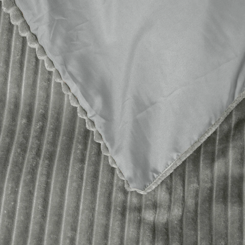 Dekbedovertrek Teddy Rib 140x220 – Fluweelzacht & Knus Design - Grijs 5 Dekbedovertrek Teddy Rib 140x220 – Fluweelzacht & Knus Design - Grijs - Afbeelding 3