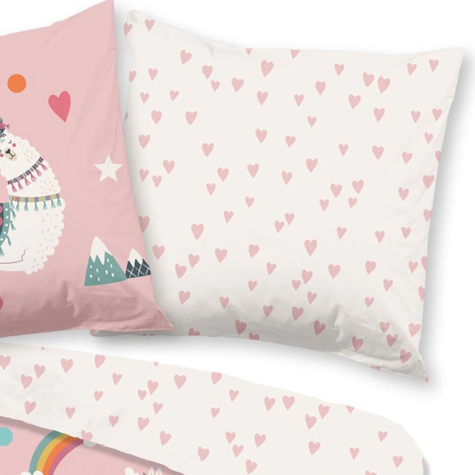 Pure Kinderdekbedovertrek "lama / Alpaca" - Roze - (140x200/220 Cm) - Microfiber 5 Pure Kinderdekbedovertrek "lama / Alpaca" - Roze - (140x200/220 Cm) - Microfiber - Afbeelding 3