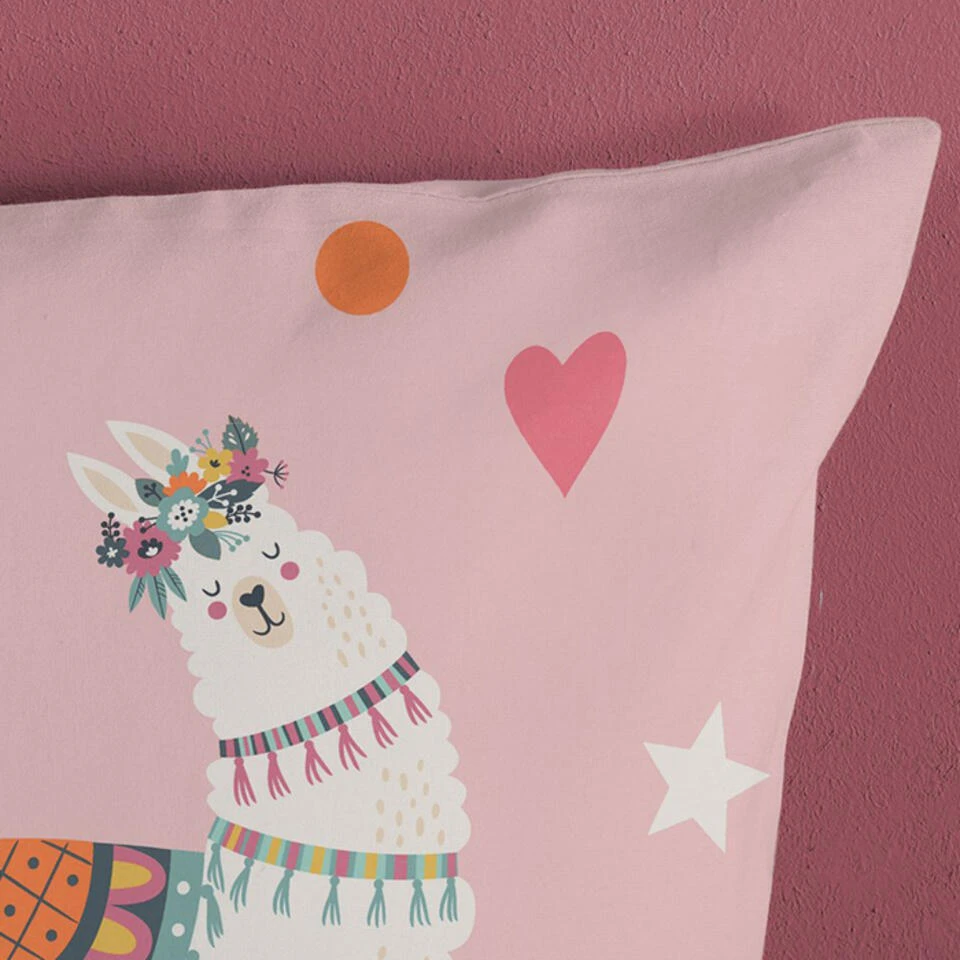 Pure Kinderdekbedovertrek "lama / Alpaca" - Roze - (140x200/220 Cm) - Microfiber 8 Pure Kinderdekbedovertrek "lama / Alpaca" - Roze - (140x200/220 Cm) - Microfiber - Afbeelding 6