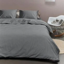 Ambiante Cotton Uni Dekbedovertrek - 200x200/220 - Grijs -Winkel Voor Premium Beddengoed 2a1d567599da4b189d0cfe64747a866b 1