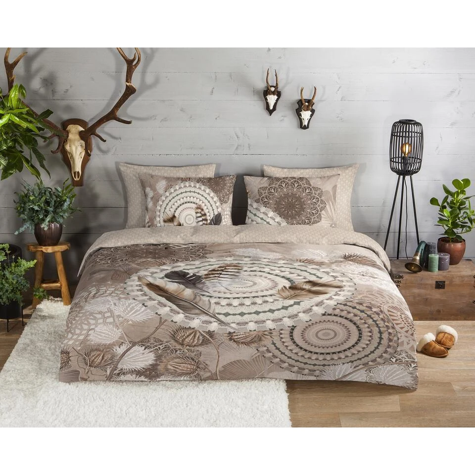 HIP Dekbedovertrek "" - Taupe - (240x200/220 Cm) - Katoen Flanel 4 HIP Dekbedovertrek "" - Taupe - (240x200/220 Cm) - Katoen Flanel - Afbeelding 2