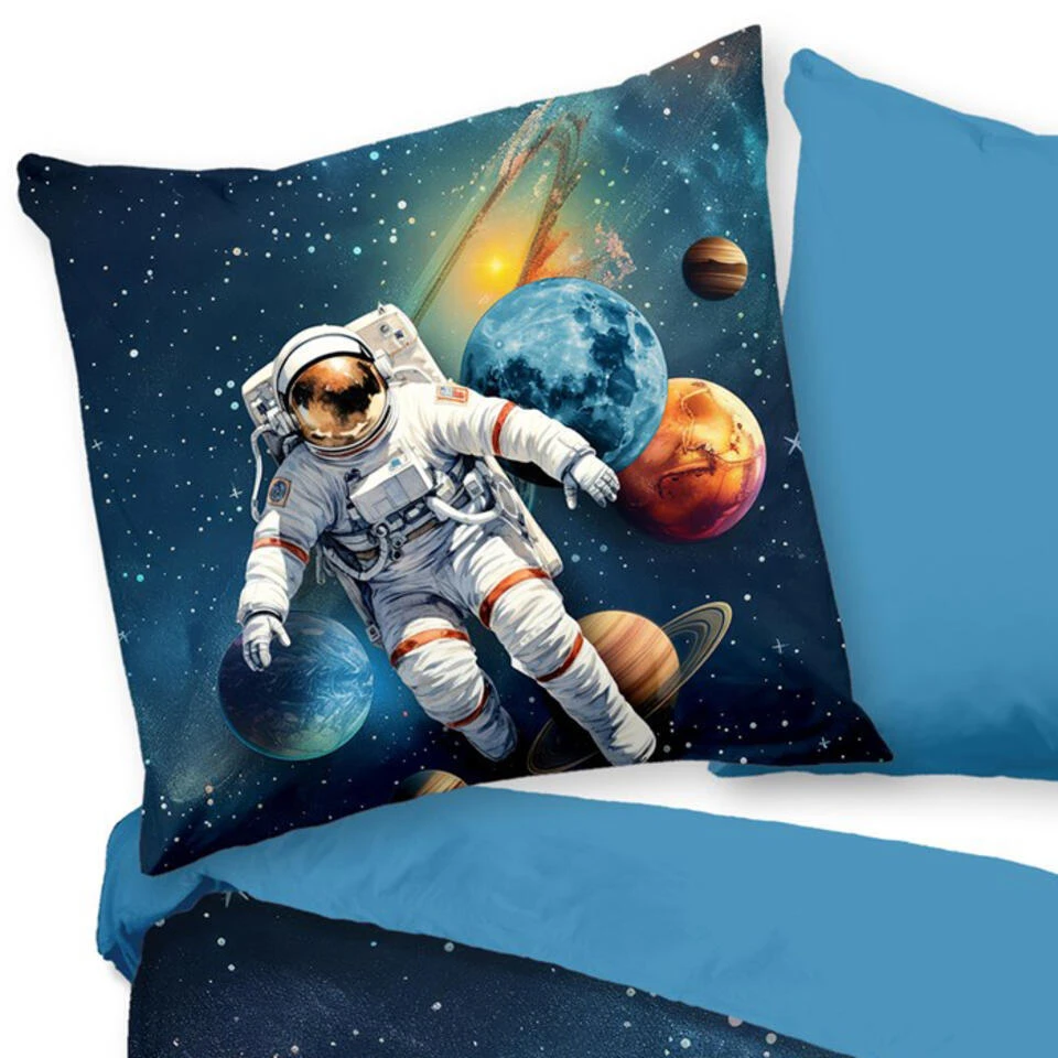 Pure Space Explorer Kinderdekbedovertrek Blauw 4 Pure Space Explorer Kinderdekbedovertrek Blauw - Afbeelding 2