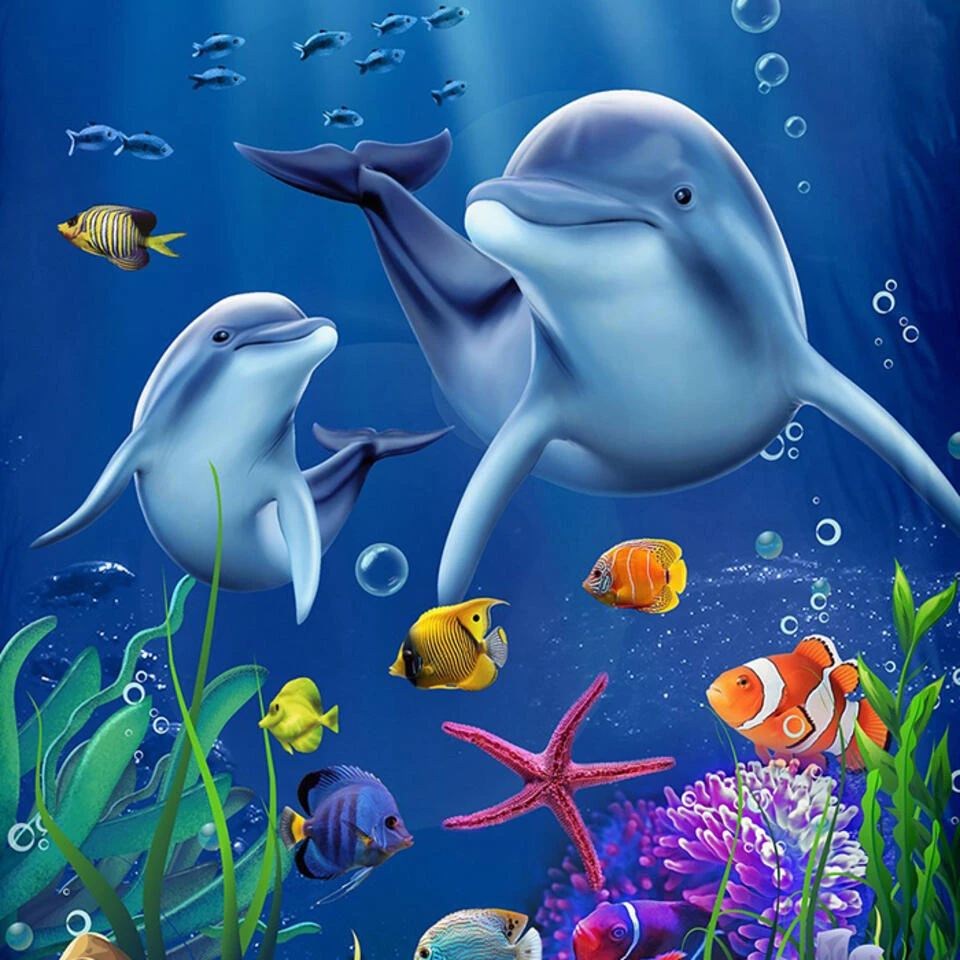 Pure Dolfijn Kinderdekbedovertrek Blauw 5 Pure Dolfijn Kinderdekbedovertrek Blauw - Afbeelding 3