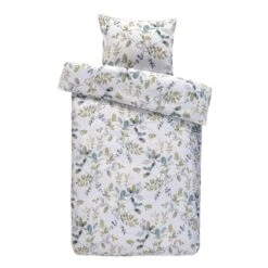 Royal Dekbedovertrek Carlijn Botanisch - Wit/groen - 140x200/220 Cm