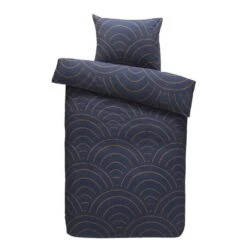 Comfort Dekbedovertrek Sendai Grafisch - Blauw/caramel - 140x200/220 Cm