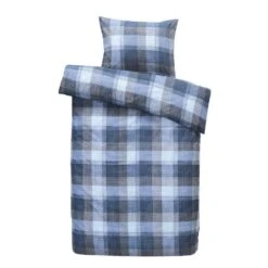 Comfort Dekbedovertrek Jona Ruiten - Blauw/antraciet - 140x200/220 Cm