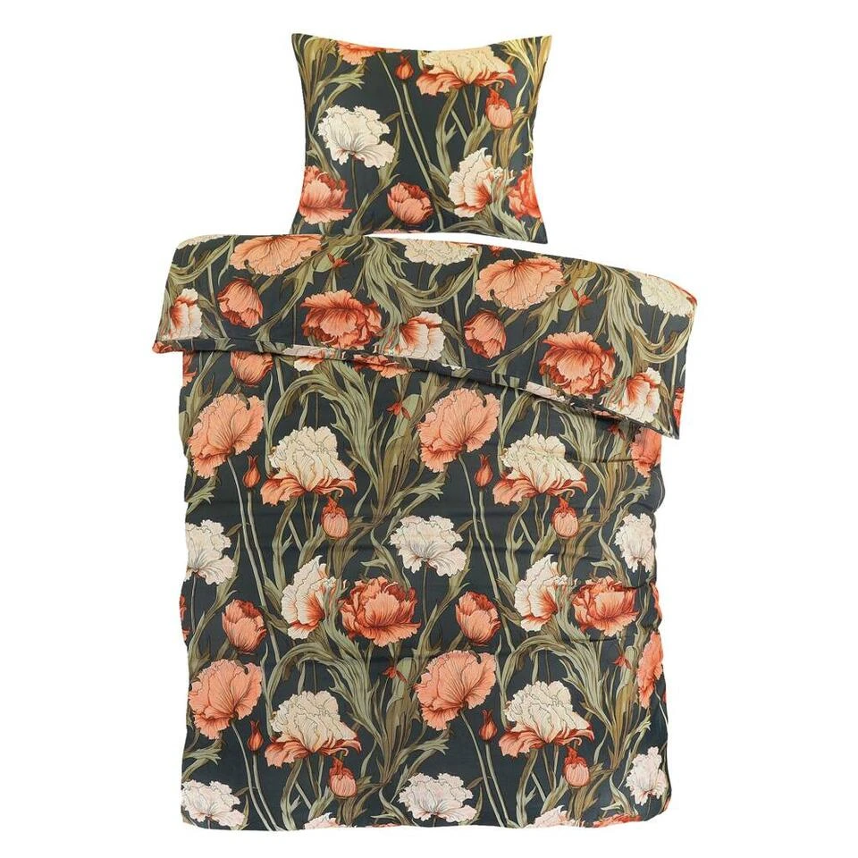 Dekbedovertrek Fleur - Zwart/geel - 140x200/220 Cm 3 Dekbedovertrek Fleur - Zwart/geel - 140x200/220 Cm