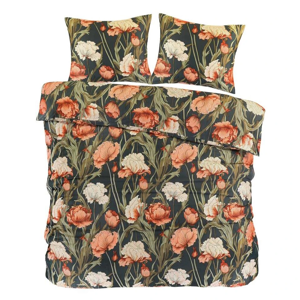 Dekbedovertrek Fleur - Zwart/geel - 240x200/220 Cm 3 Dekbedovertrek Fleur - Zwart/geel - 240x200/220 Cm