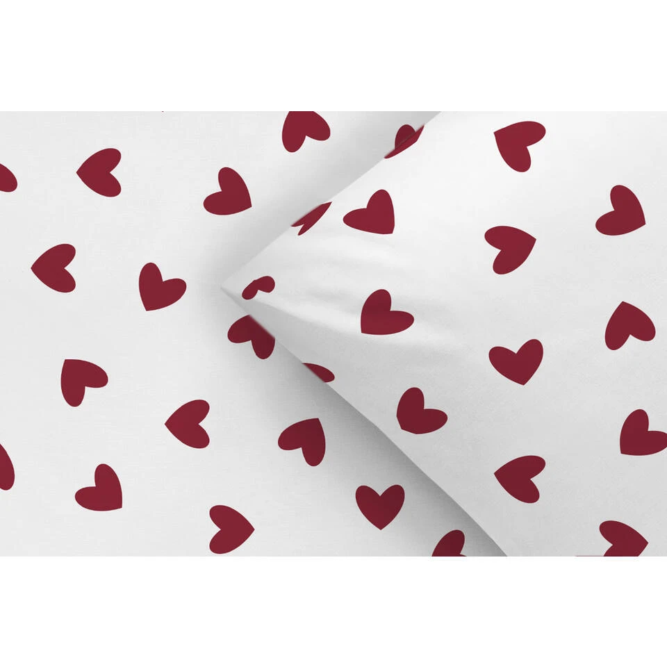 Dekbedovertrek Wies - Wit/rood - 200x200/220 Cm 4 Dekbedovertrek Wies - Wit/rood - 200x200/220 Cm - Afbeelding 2