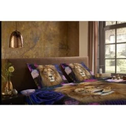 Pure Dekbedovertrek "leeuw Met Bloemen" - Multi - (200x200/220 Cm) - Microfiber -Winkel Voor Premium Beddengoed 45200f45f40e4026b349b0246a17615d