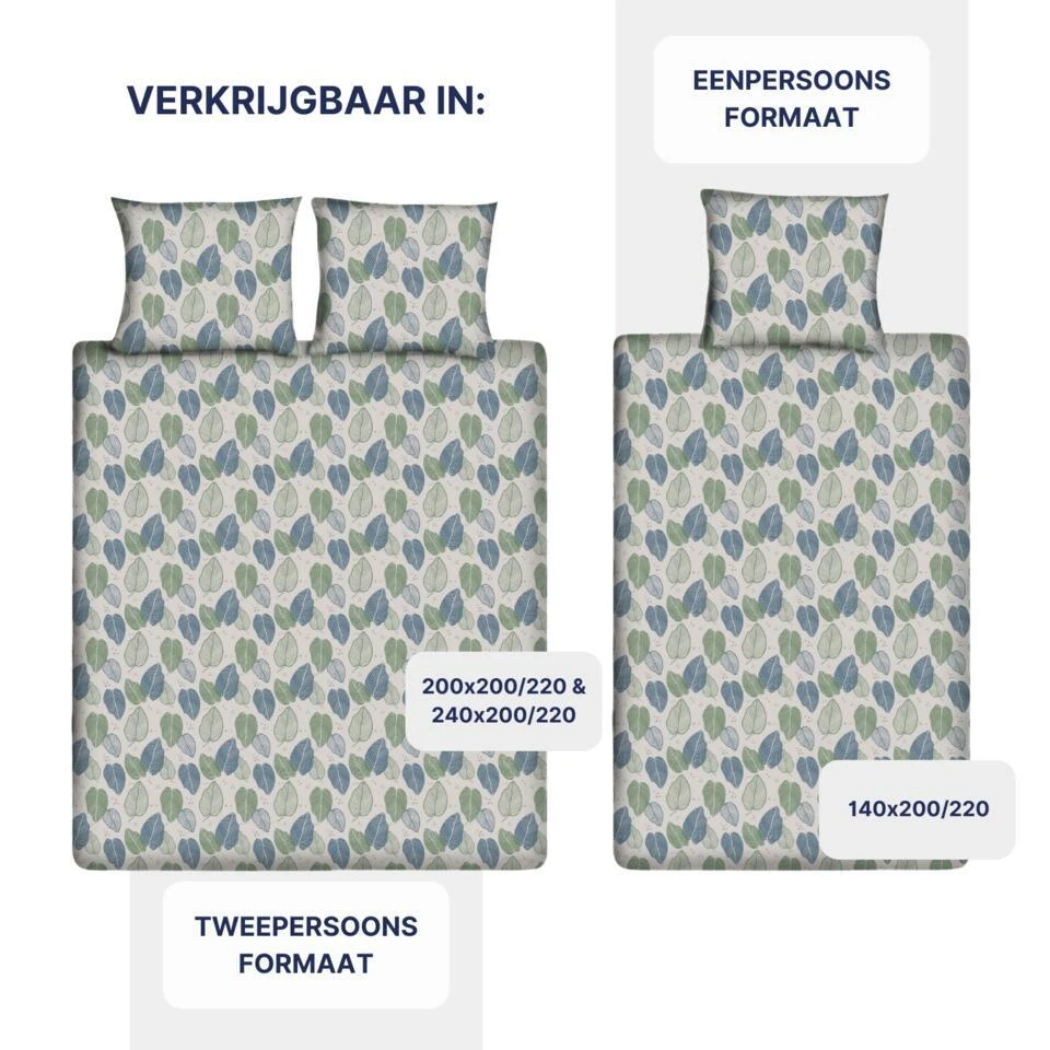Ten Cate Katoenen Dekbedovertrek - 240x200/220 Cm - Graphic Leaves 7 Ten Cate Katoenen Dekbedovertrek - 240x200/220 Cm - Graphic Leaves - Afbeelding 5