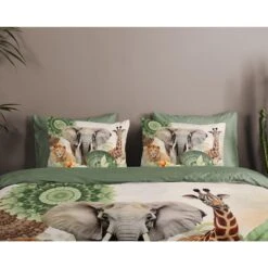 HIP Collectie Sagadar Dekbedovertrek Groen-1-persoons (140 X 200/220 Cm) -Winkel Voor Premium Beddengoed 4698ca0b579f42b7be29efdfc53427ad