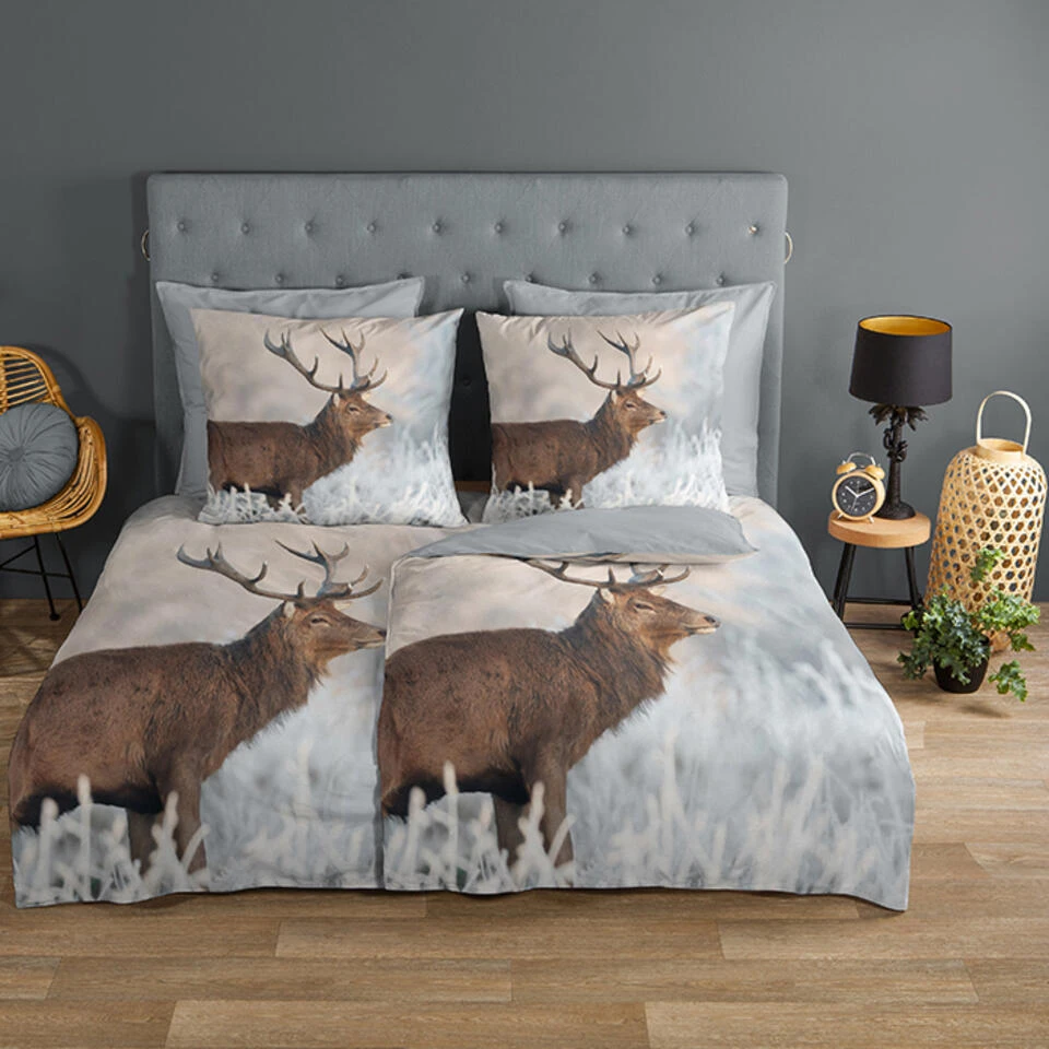 Good Morning Edelhert Dekbedovertrek Grijs-Lits-jumeaux (240 X 200/220 Cm) 8 Good Morning Edelhert Dekbedovertrek Grijs-Lits-jumeaux (240 X 200/220 Cm) - Afbeelding 6