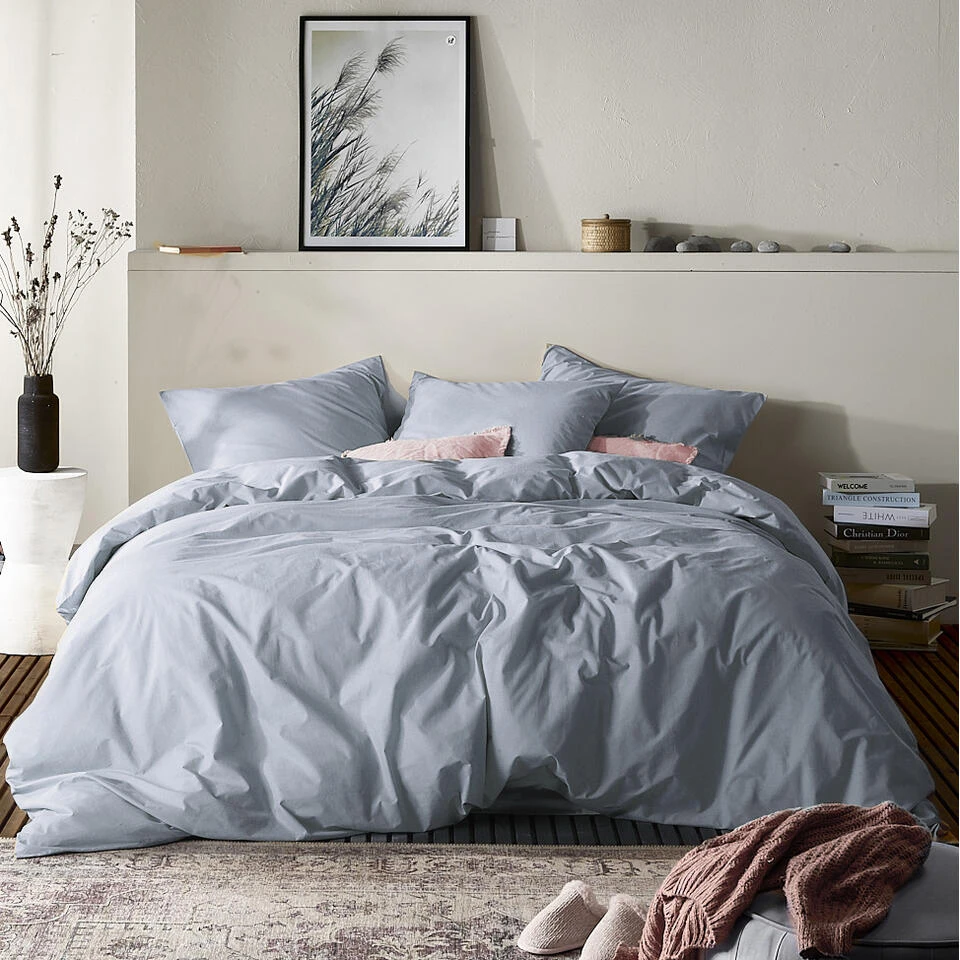 Moodit Dekbedovertrek Basil Stone Blue - Hotelmaat - 260 X 240 Cm - Katoen 4 Moodit Dekbedovertrek Basil Stone Blue - Hotelmaat - 260 X 240 Cm - Katoen - Afbeelding 2