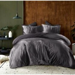 Papillon Dekbedovertrek Uni Velvet - 200x200/220 Cm - Grijs -Winkel Voor Premium Beddengoed 55d8cd9c762344a4a3294cf438c34db9