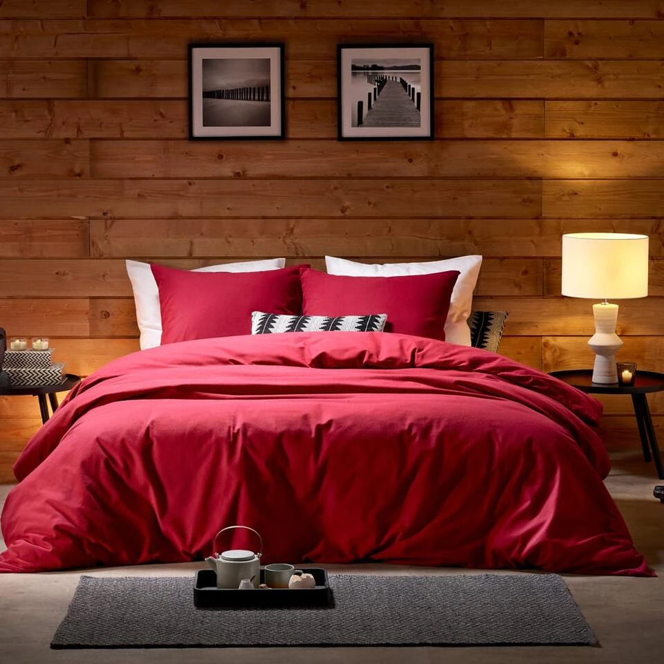 De Witte Lietaer Dekbedovertrek Laura Burgundy - 240 X 220 Cm - Flanel 5 De Witte Lietaer Dekbedovertrek Laura Burgundy - 240 X 220 Cm - Flanel - Afbeelding 3