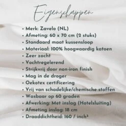 Zavelo Kussenslopen - Hotelkwaliteit - Set Van 2 Stuks - Ivoor - 60x70cm - 10... 11 Zavelo Kussenslopen - Hotelkwaliteit - Set Van 2 Stuks - Ivoor - 60x70cm - 10... -Winkel Voor Premium Beddengoed 5a16113b8ee6428eb66ba8843b149464 2